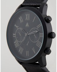 Asos Watch In Black With Roman Numerals