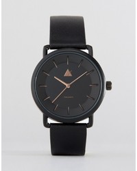 Asos Watch In Black With Rose Gold Highlights