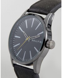 Bellfield Watch With Black Strap And Black Dial