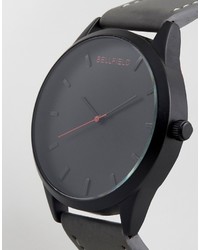 Bellfield Watch With Gray Strap And Black Dial