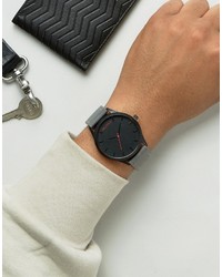 Bellfield Watch With Gray Strap And Black Dial