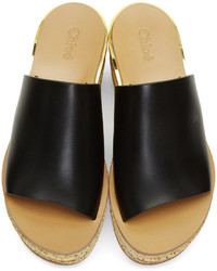 Chloé Black Camille Wedge Mules