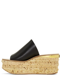 Chloé Black Camille Wedge Mules