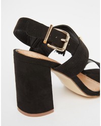 Miss KG Elaina Black Tassel Block Heeled Sandals