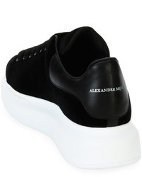 Alexander McQueen Velvet Low Top Wedge Sneaker