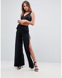 ASOS DESIGN Asos Slinky Wide Leg Trousers With Bow Detail