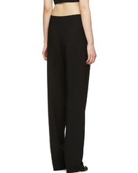 Anthony Vaccarello Black Buttoned Wide Leg Trousers
