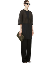 Calvin Klein Collection Black Hammered Satin Welma Trousers