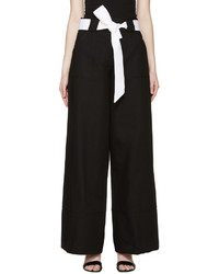 EACH X OTHER Black Wide Leg Belted Trousers