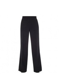 Paul Smith Black Wide Leg Trousers With Silk Jacquard Trims