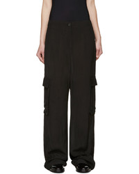 Yang Li Black Woven Cargo Trousers