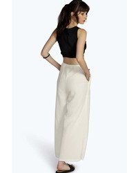 Boohoo Delila Gold Belted Wide Leg Pallazzo Trousers