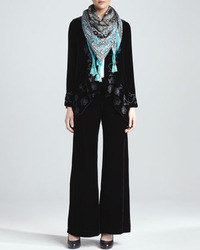 Johnny Was Collection Cassi Silk Velvet Pants