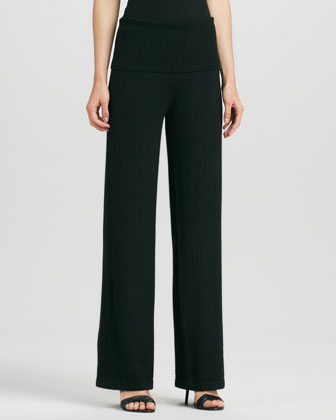 Donna Karan Wide Leg Yoga Pants Black, $313 | Neiman Marcus | Lookastic