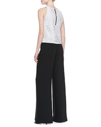 Milly Double Weave Cady Wide Leg Trousers