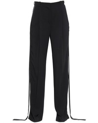 Givenchy Side Bands Stretch Cady Wide Leg Pants