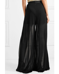 Naeem Khan Med Chiffon Wide Leg Pants