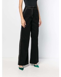 Self-Portrait Overstitched Wide Leg Trousers