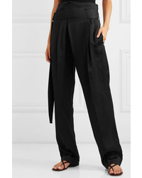 Victoria Beckham Pleated Cady Wide Leg Pants