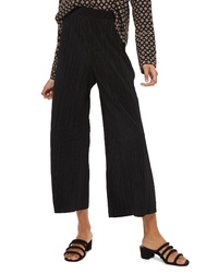 Topshop Track Band Plisse Wide Leg Trousers