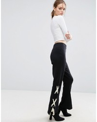 Asos Wide Leg Joggers With Lace Up Side