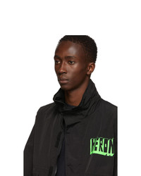 Heron Preston Black And Green Windbreaker Jacket