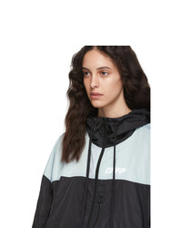 Off-White Black And Silver Unfinished Windbreaker