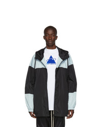 Off-White Black And Silver Unfinished Windbreaker