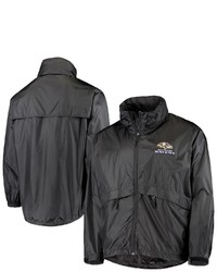 Dunbrooke Black Baltimore Ravens Circle Sportsman Waterproof Packable Full Zip Jacket At Nordstrom