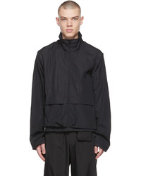 AMOMENTO Black Detachable Sleeve Zip Up Jacket