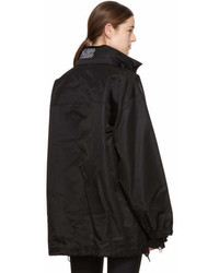 Givenchy Black Logo Neck Windbreaker Coat
