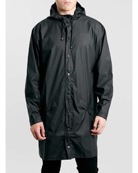 Rains Black Long Waterproof Jacket