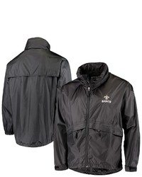 Dunbrooke Black New Orleans Saints Circle Sportsman Waterproof Packable Full Zip Jacket At Nordstrom