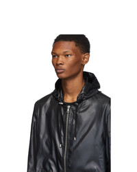 Balmain Black Nylon Hooded Jacket