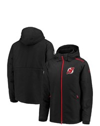 FANATICS Branded Black New Jersey Devils Authentic Pro Rink Hoodie Full Zip Parka