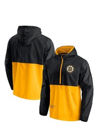 FANATICS Branded Blackgold Boston Bruins Thrill Seeker Anorak Half Zip Jacket At Nordstrom
