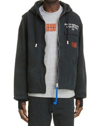 Acne Studios Fa Ux Out Cotton Hooded Jacket
