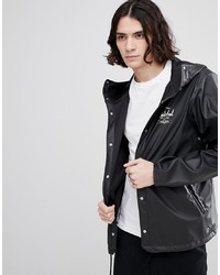 Herschel Supply Co. Forecast Hooded Jacket Rubberised Showerproof In Black