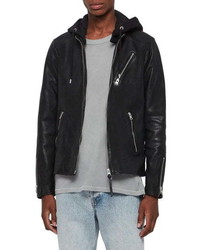 AllSaints Harwood Hooded Leather Jacket
