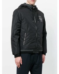 Dolce & Gabbana Hooded Bomber Jacket With Logo Patch