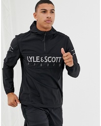 Lyle & Scott Fitness Over Head Anorak With Reflective Stripes In Black