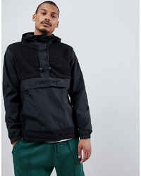 FAIRPLAY Overhead Nylon And Sherpa Jacket With Hood In Black