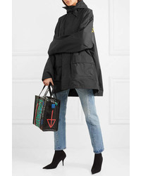 Balenciaga Oversized Printed Shell Windbreaker Jacket Black