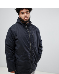replika Plus Hooded Jacket In Black With Contrast Lining