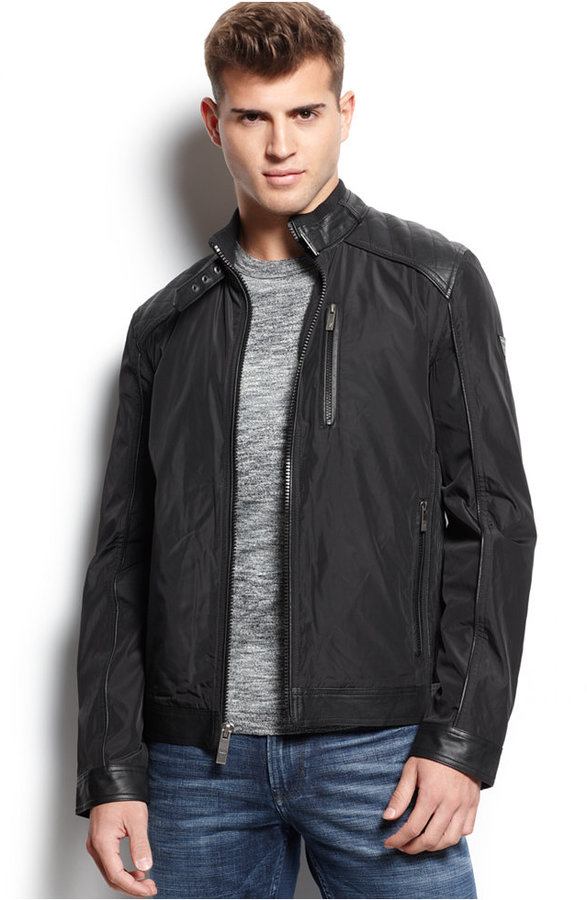 GUESS Men's Half-Zip Anorak Jacket - Macy's