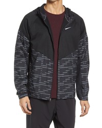 Nike Therma Fit Repel Run Division Miler Running Jacket In Blackreflective Silver At Nordstrom