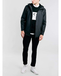Topman Rains Black Waterproof Windbreaker Jacket