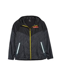 Nike Windrunner Trail Packable Hooded Jacket In Blacklaser Crimson At Nordstrom
