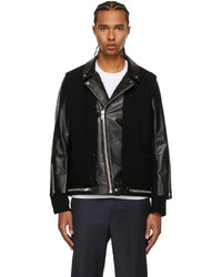 Undercover Black Wool Leather Jacket