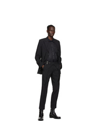 Situationist Black Pleated Collar Blazer